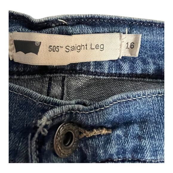 Levi's Jeans Women's Size 16 Blue 505 Straight Leg Stretch Classic Fit Denim - Picture 2 of 5